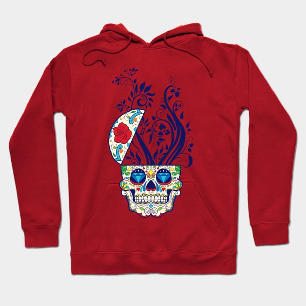 Mind Blown Sugar Skull Hoodie by zuksone